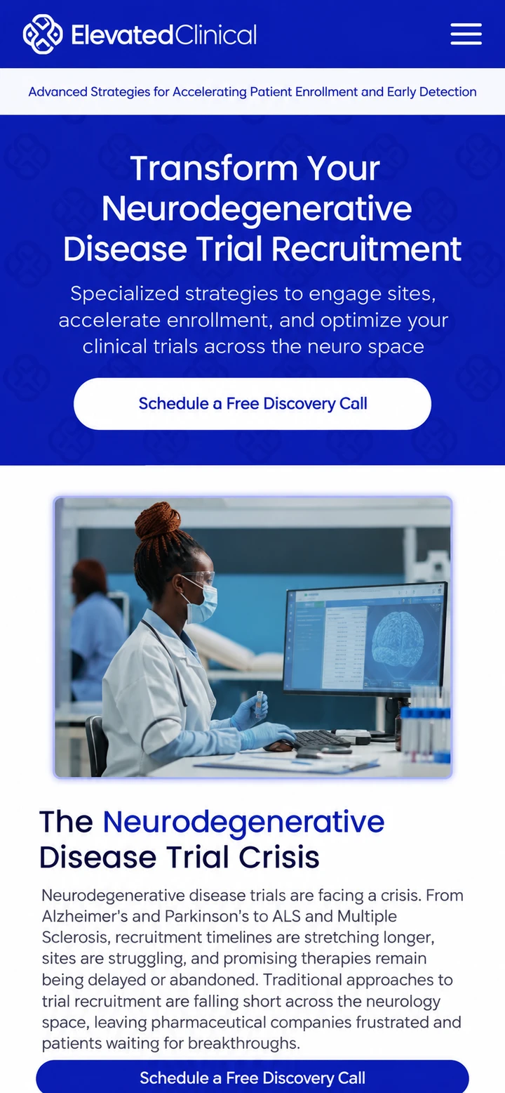 ElevatedClinical single-column mobile layout visualisation based on the original project