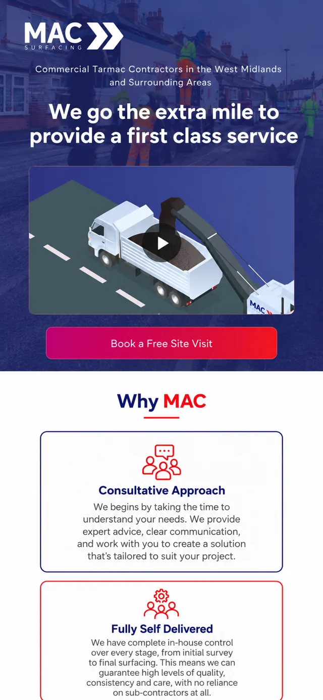 MAC Surfacing single-column mobile layout visualisation based on the original project