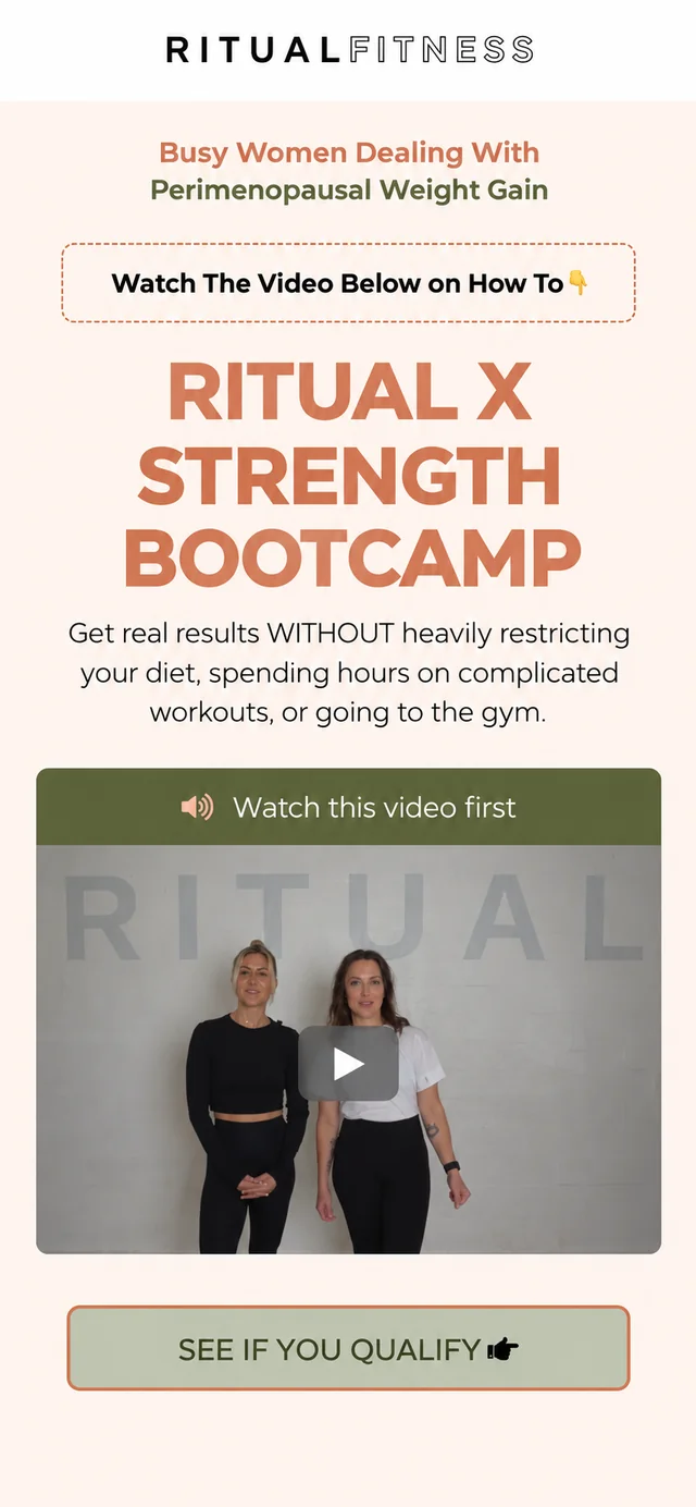 Ritual Fitness single-column mobile layout visualisation based on the original project