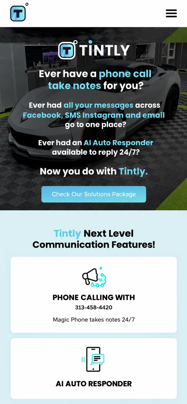 Tintly single-column mobile layout visualisation based on the original project
