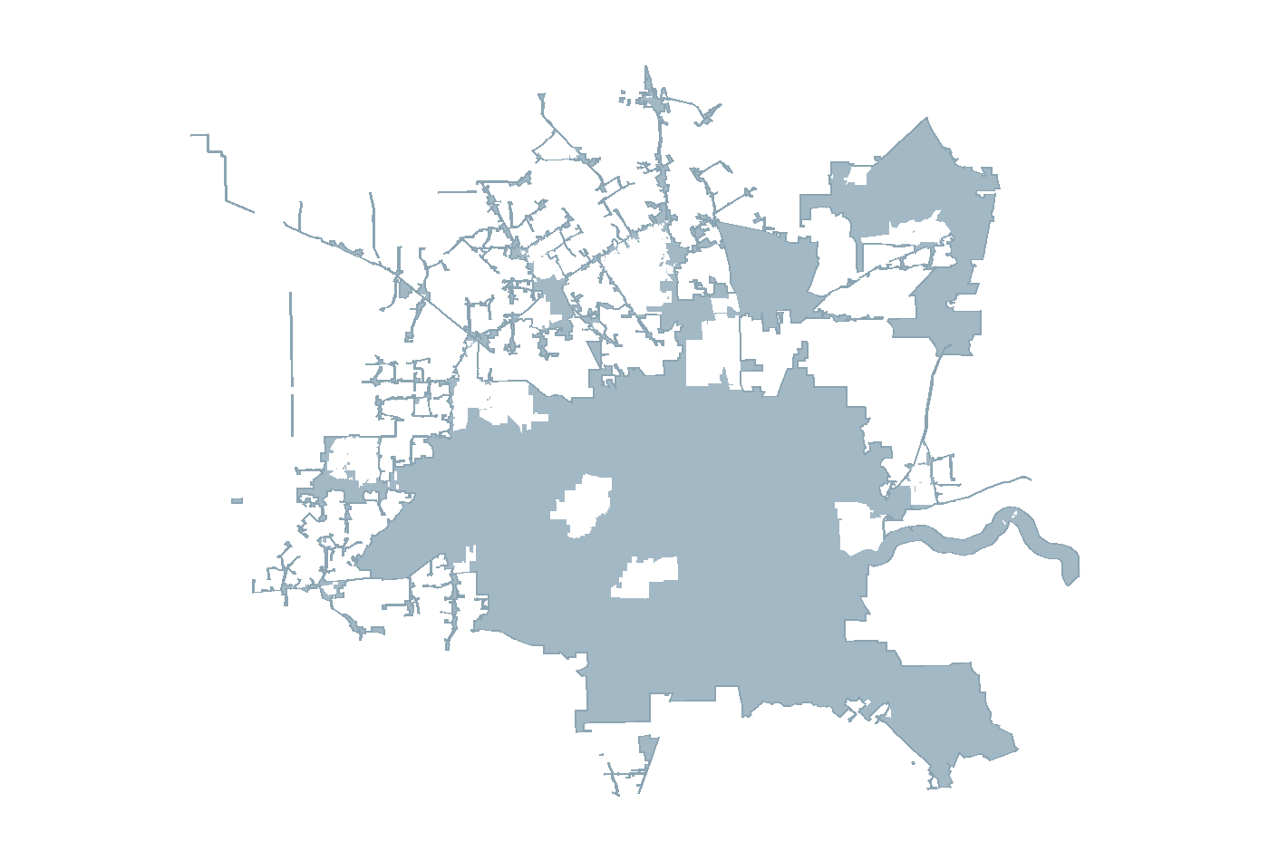 Boundary map of Houston