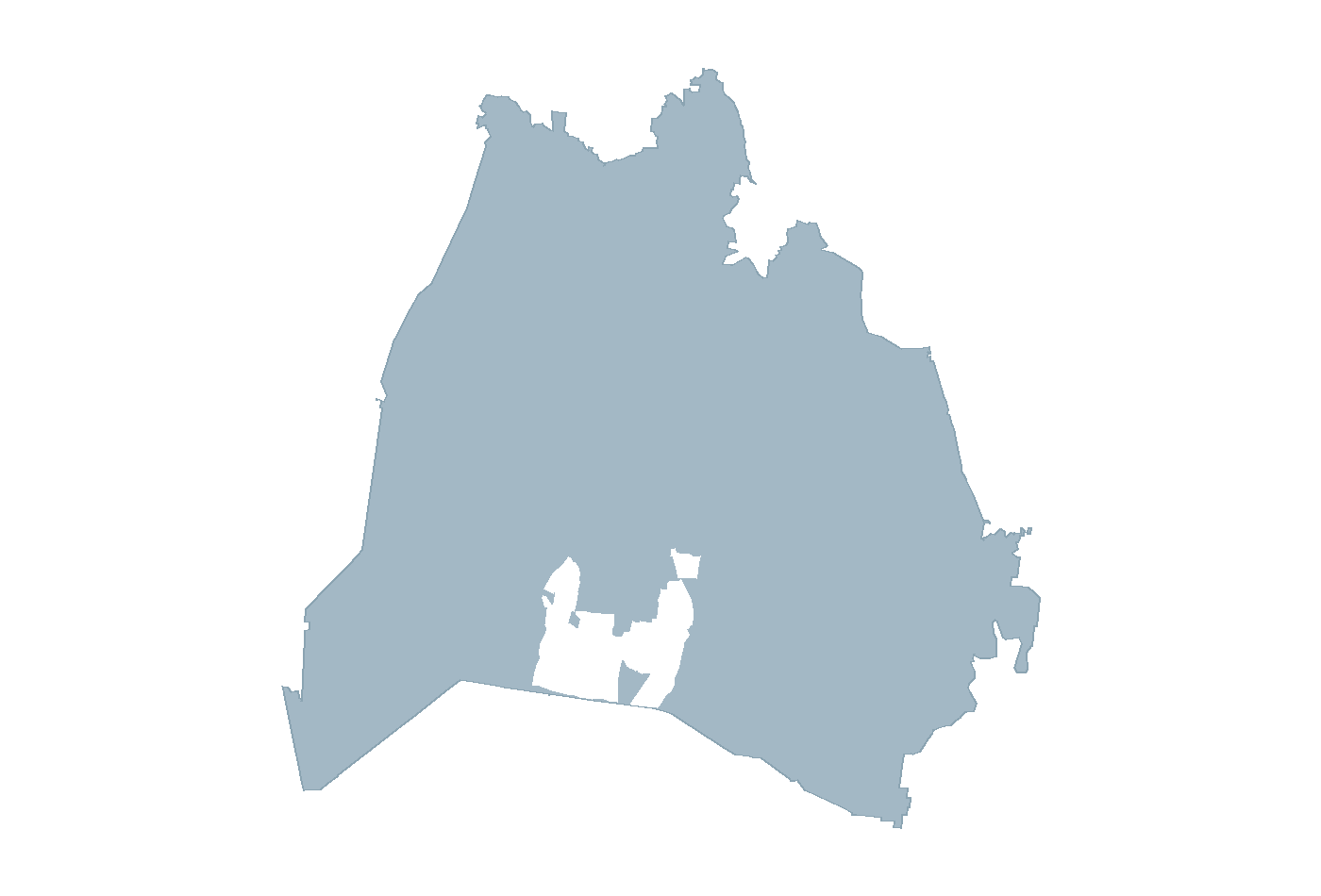 Boundary map of Nashville
