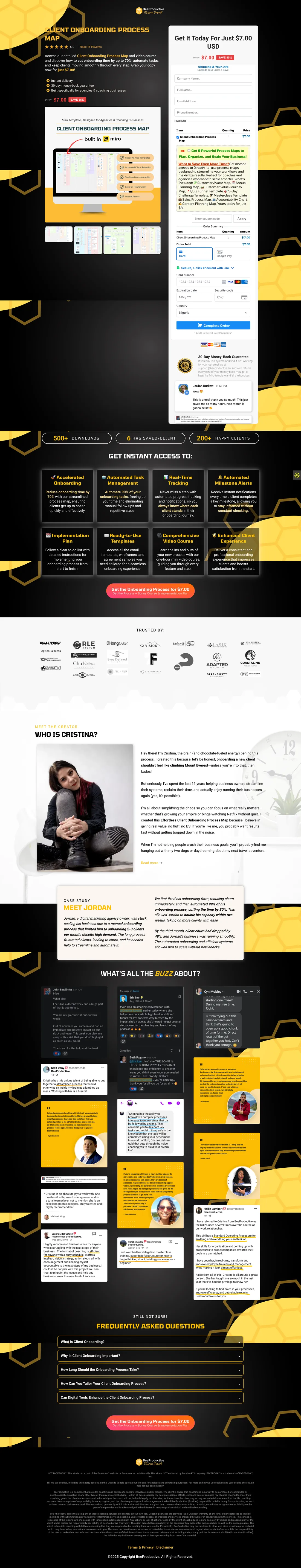 Bee Productive Sales Funnel screenshot