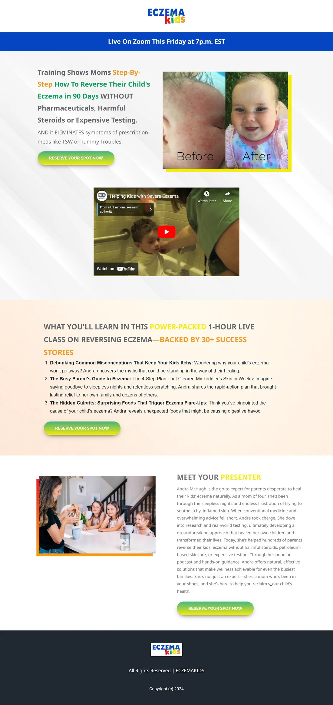 Original Eczema Kids Funnel full-page screenshot