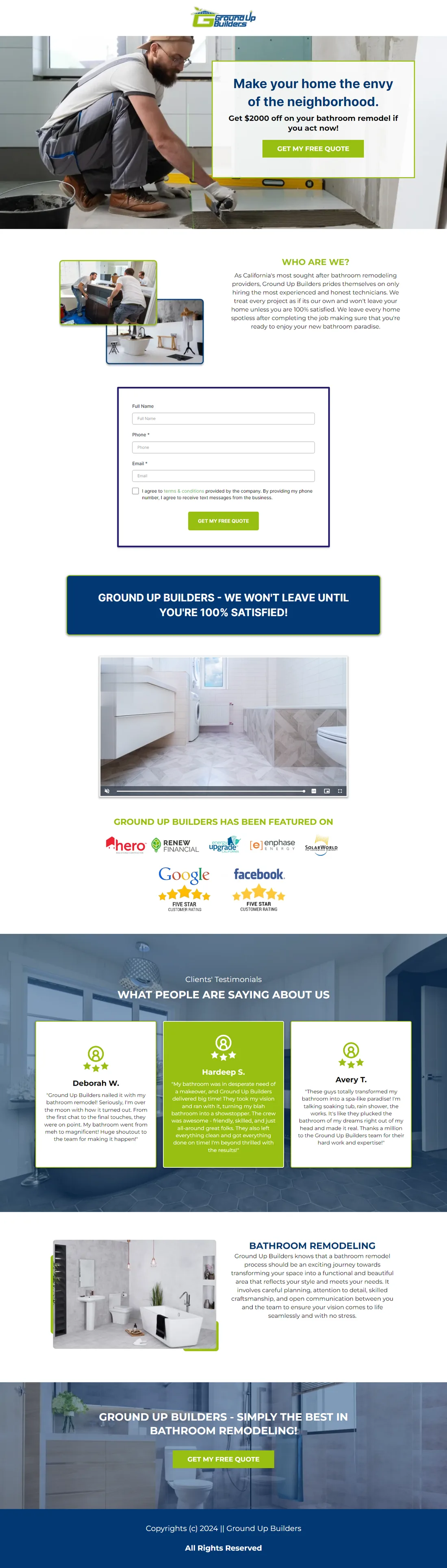 Ground Up Bathroom Remodelling full-page screenshot