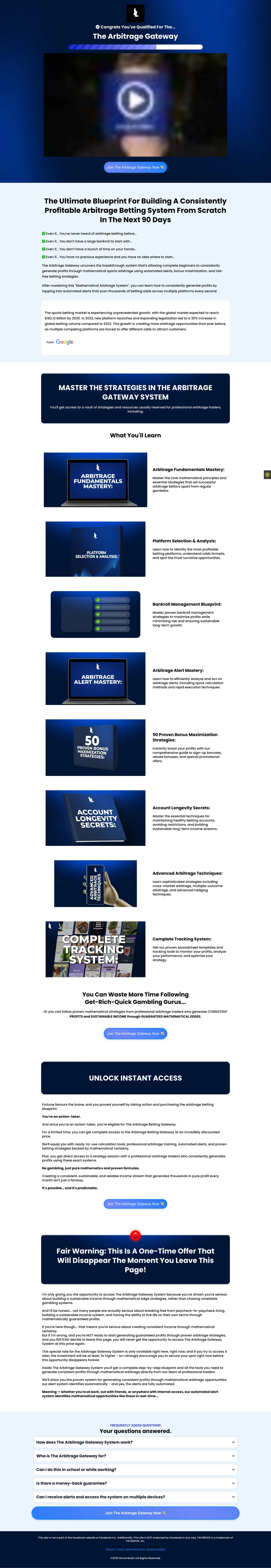 Income Lab VSL original video-led training offer sales page screenshot