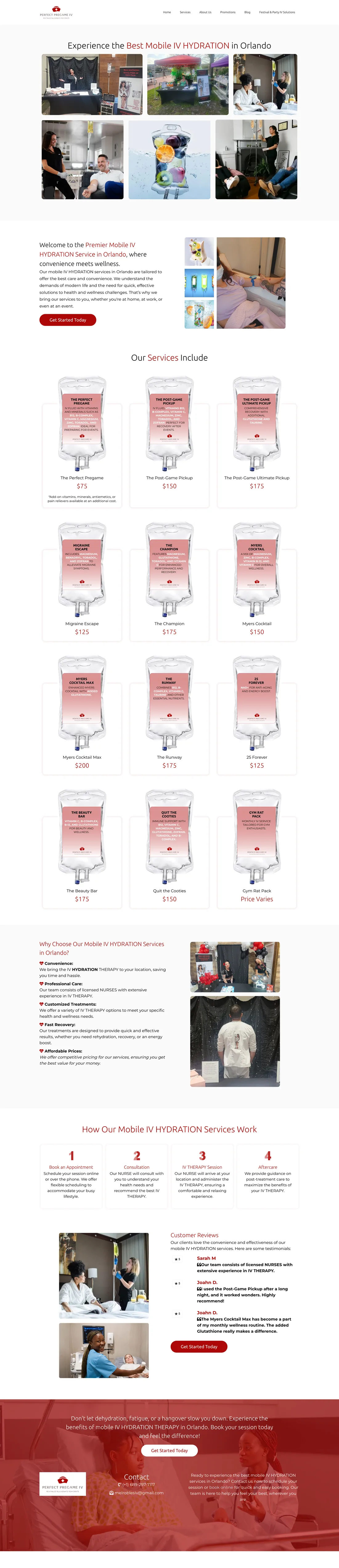 Original IV Therapy - Perfectpregameivorlando Website full-page screenshot