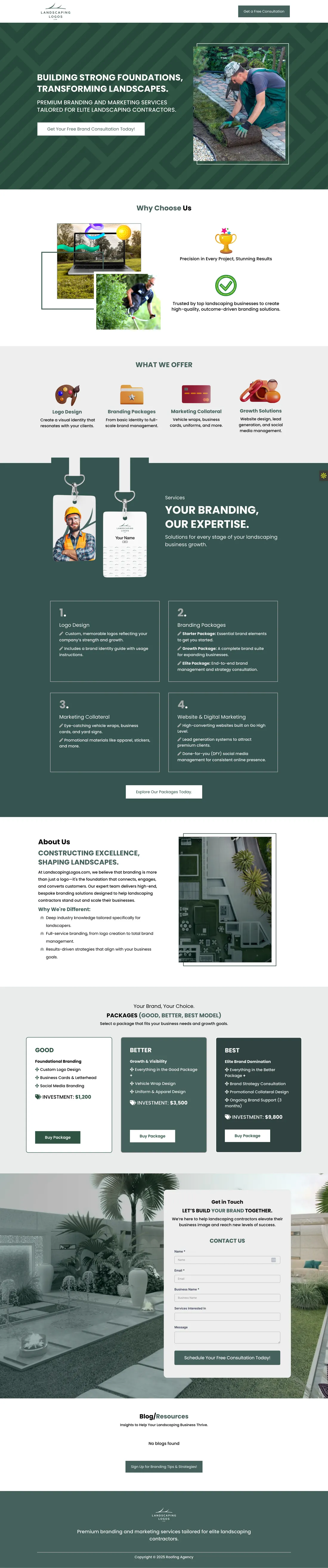 Landscaping Logos complete original full-page screenshot