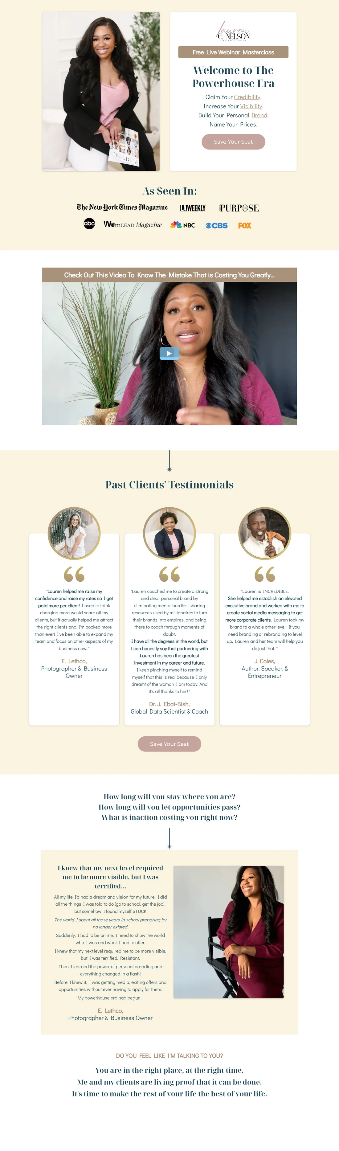 Lauren Nelson Webinar Funnel full-page screenshot