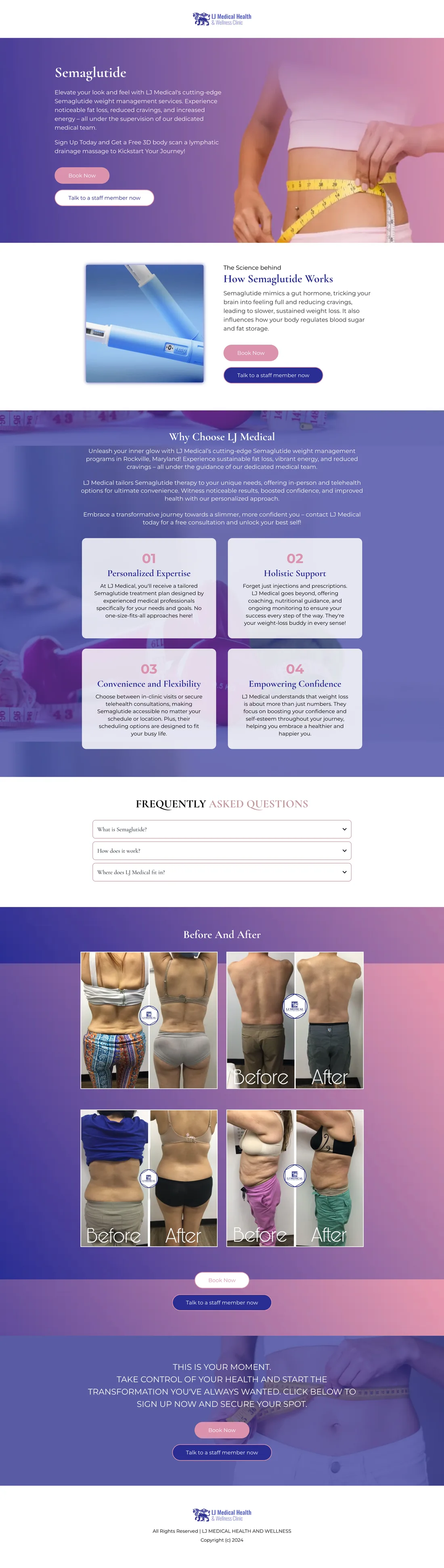 Original LJ Medical Health - Semaglutide full-page screenshot