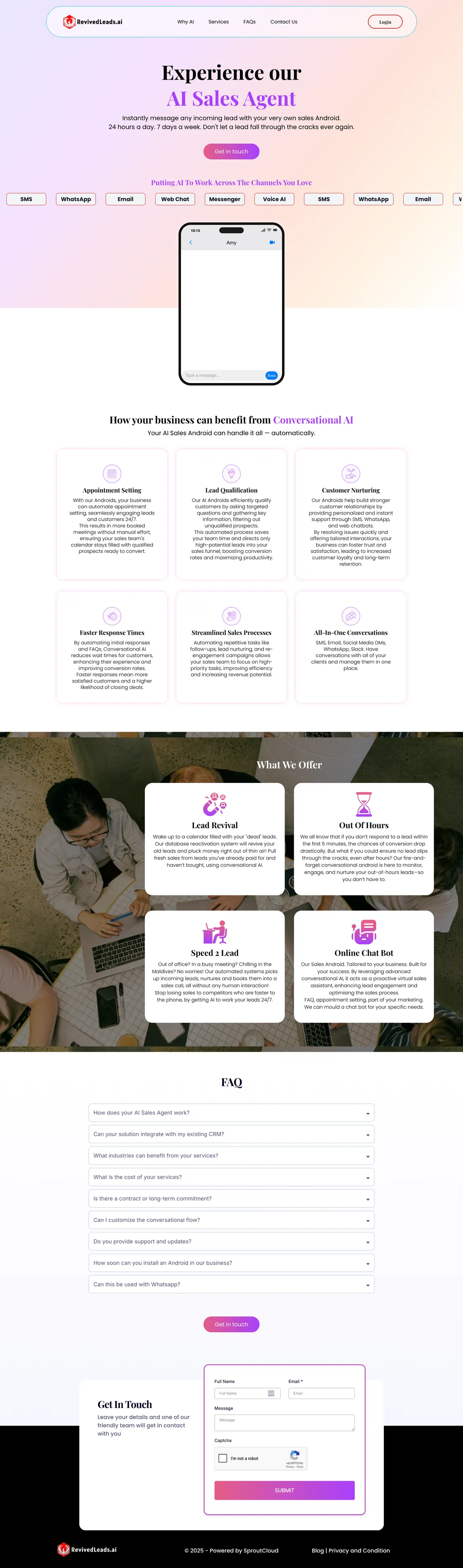 RevivedLeads.ai complete original full-page screenshot