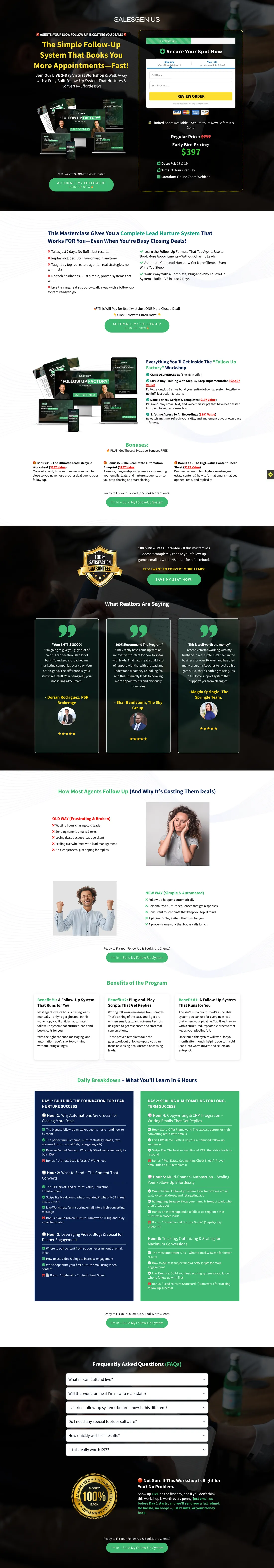 SalesGenius Event Funnel screenshot