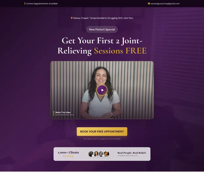 Sovereignty's StemWave Appointment Funnel screenshot