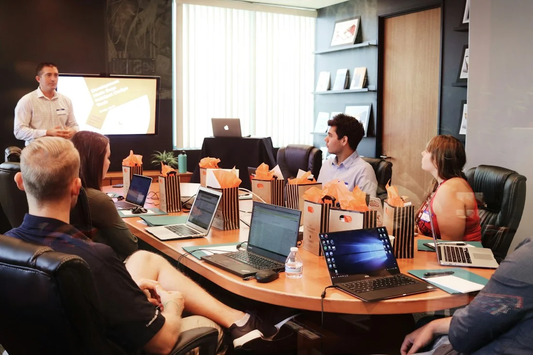 Business team reviewing a growth strategy