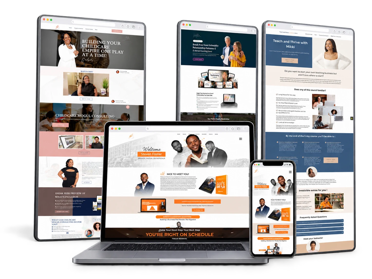 For Coaches & Consultants original portfolio projects in a static device mockup bundle