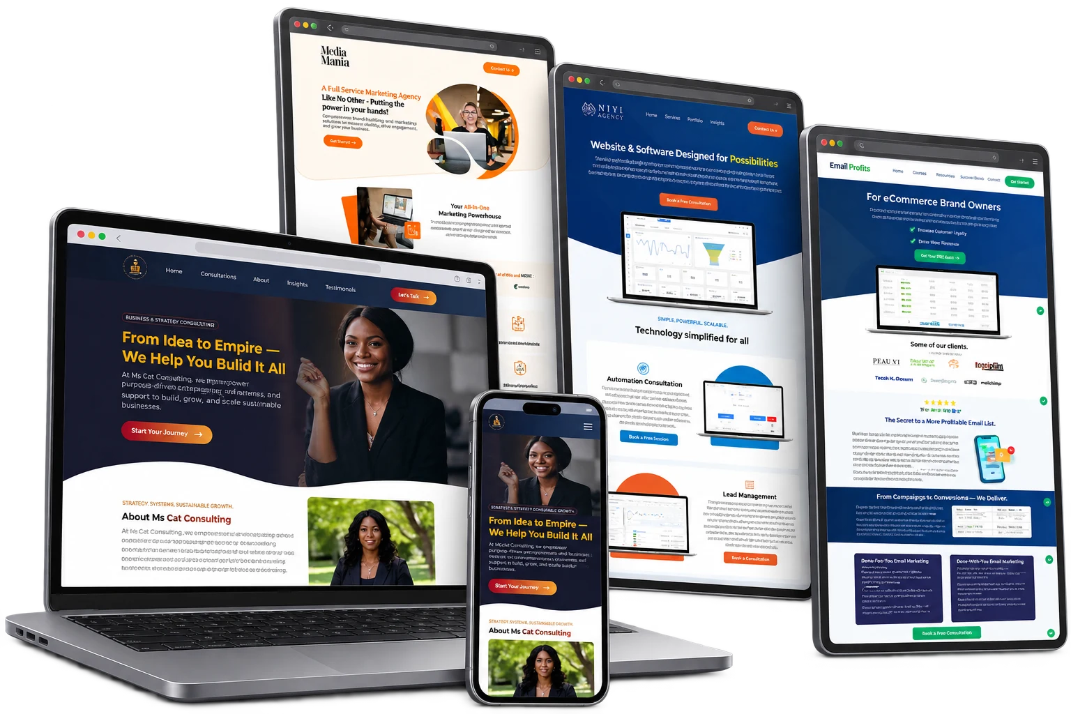 For Digital Agencies original portfolio projects in a static device mockup bundle