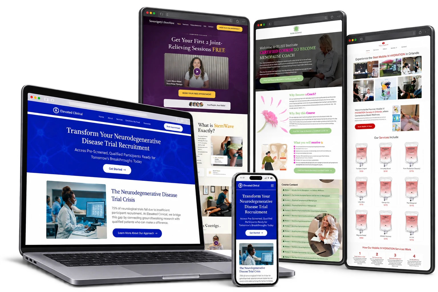 For Health & Wellness original portfolio projects in a static device mockup bundle