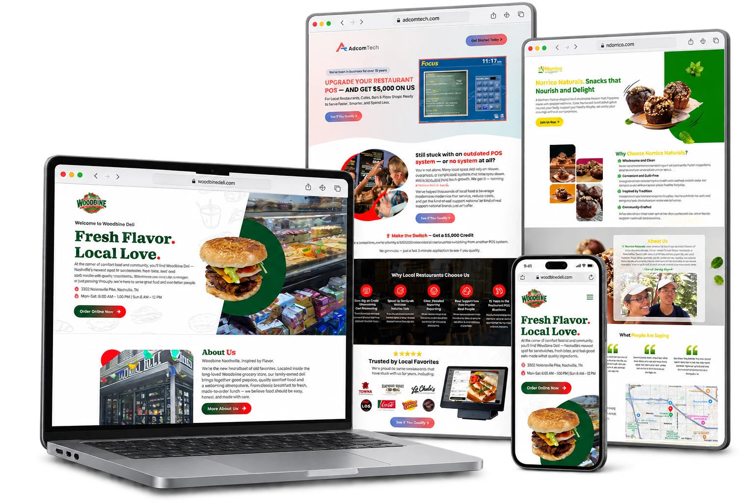 For Restaurants & Food original portfolio projects in a static device mockup bundle
