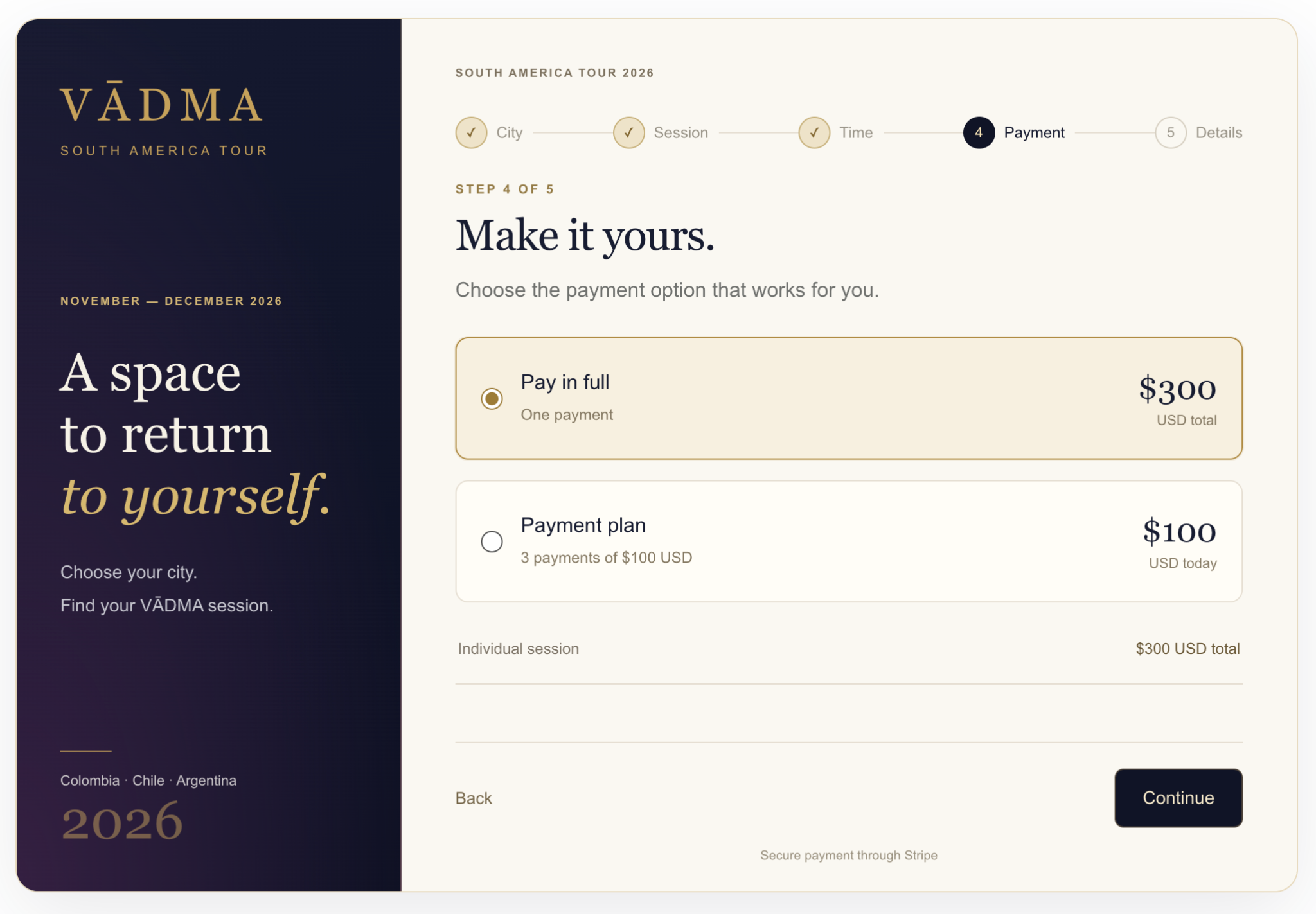 Payment plan options